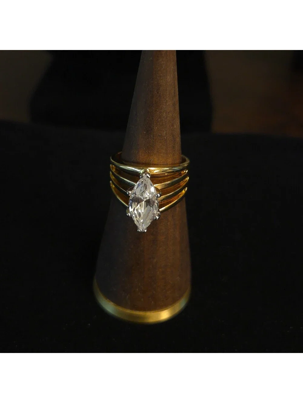 Vintage Size 8 14K HGE LIND Marquise CZ Ring
